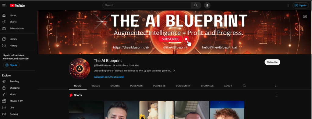 the AI Blueprint at Youtube